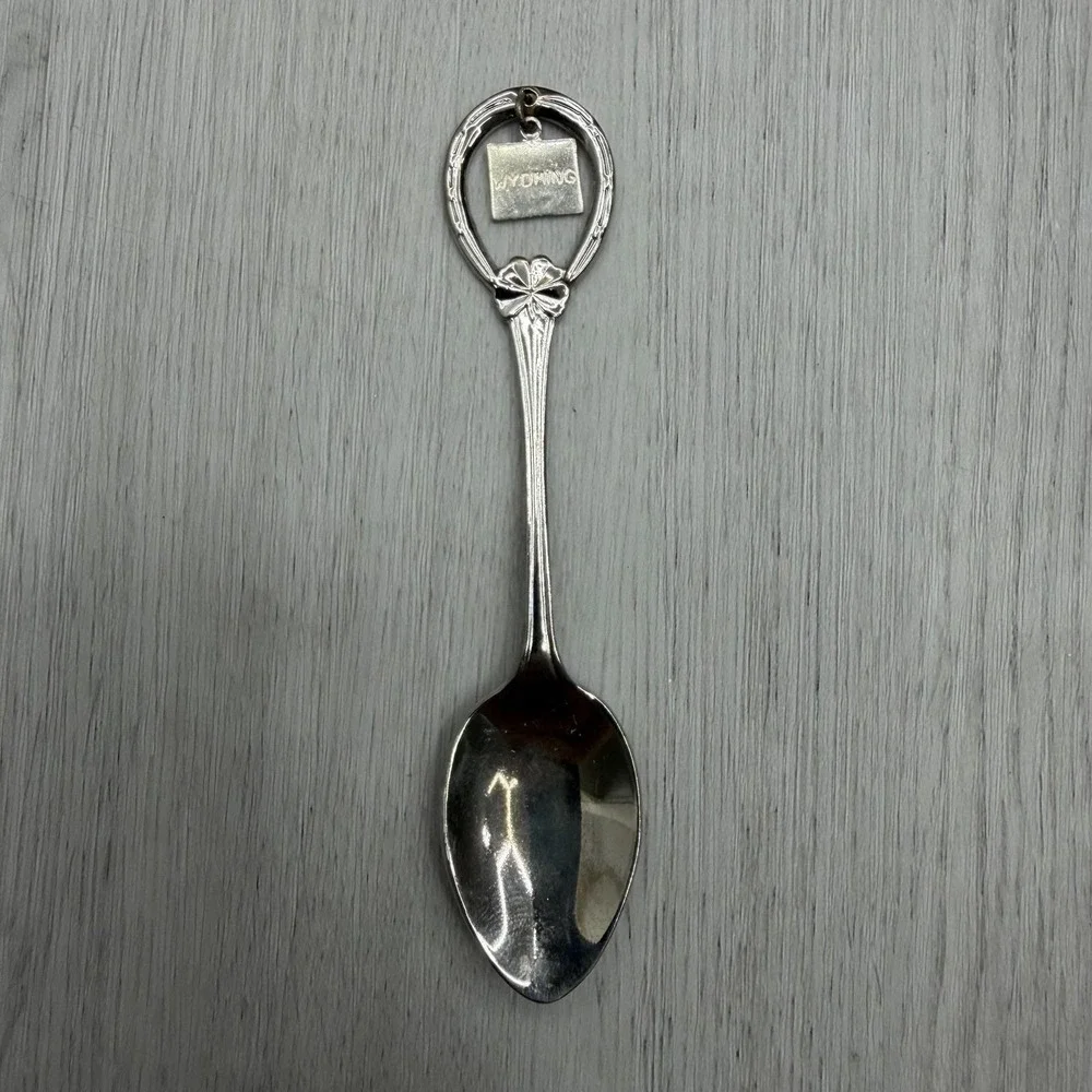Wyoming State Souvenir Spoon Dangling State Charm